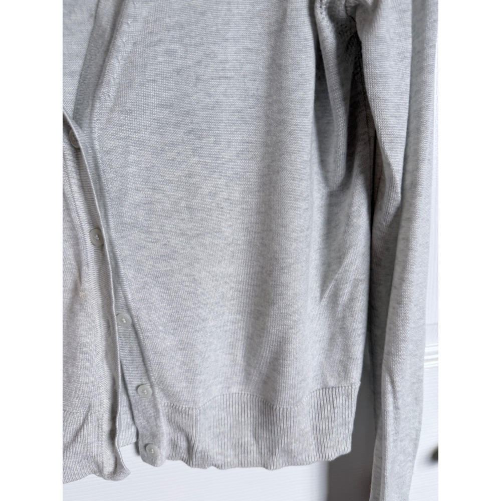 Athleta Gray Cardigan S/XS V Neck Button Front Minimalist Teacher Travel - Picture 8 of 10